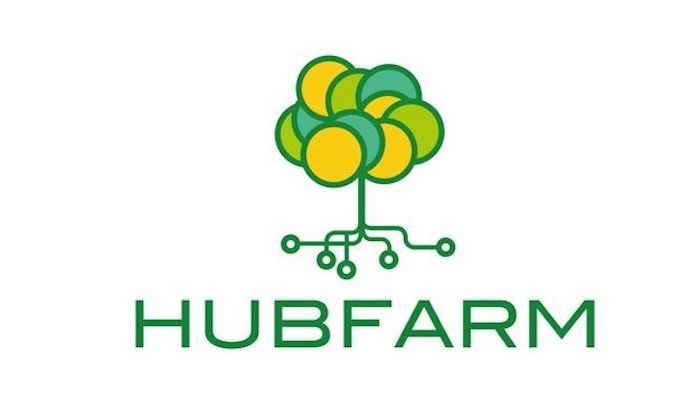 Logo Hubfarm,  la piattaforma digitale realizzata da Confagricoltura e xFarm Technologies 