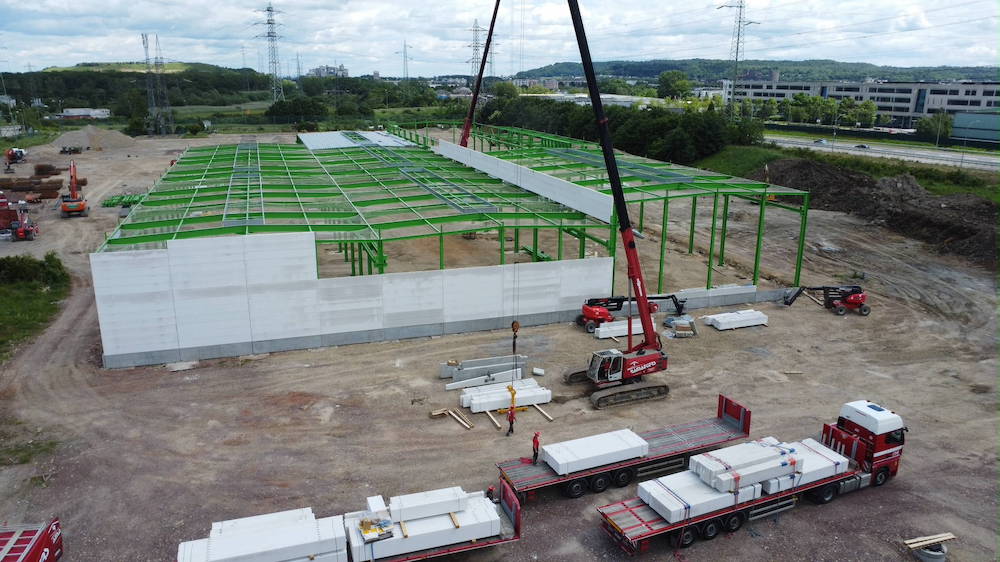 Nuovo stabilimento di Joskin nel Granducato del Lussemburgo, in fase di costruzione